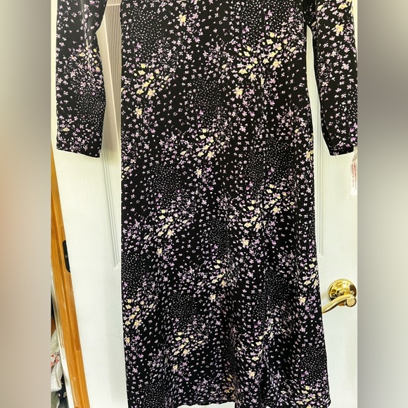 missguided slit dress ( floral, multicolored purple black ) size 4 - Picture 5 of 9